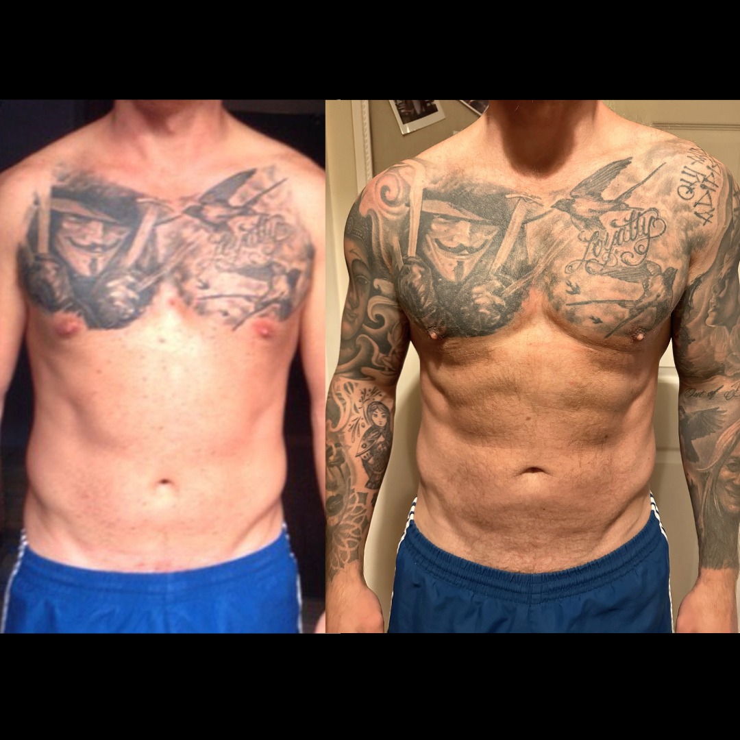 Front before and after transformation