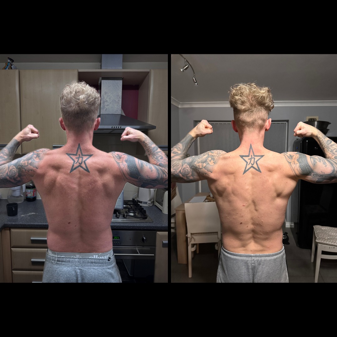 Back before and after transformation